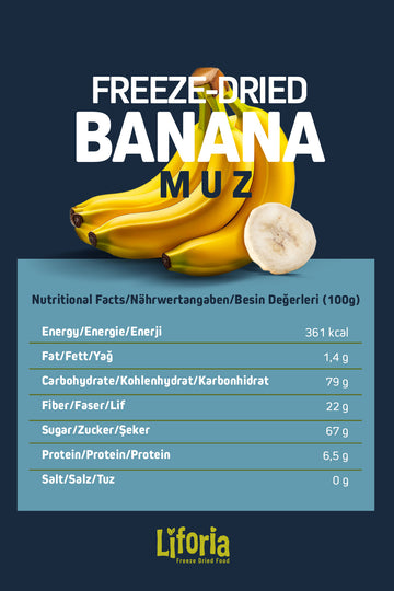 Freeze Dried Ince Dilim Muz- Dondurularak Kurutulmuş Meyve-freeze Dry Kuru Meyve 20gr