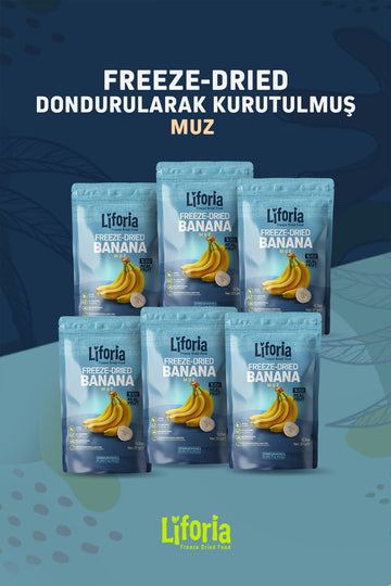Freeze Dried Ince Dilim Muz- Dondurularak Kurutulmuş Meyve-freeze Dry Kuru Meyve 20gr-6lı
