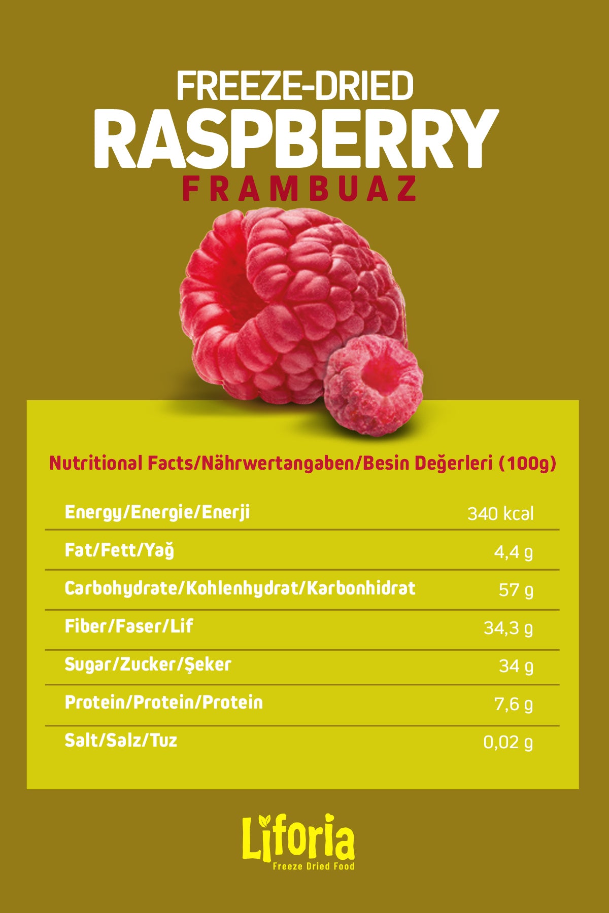 Freeze Dried Tane Frambuaz - Dondurularak Kurutulmuş Meyve - Freeze Dry Kuru Meyve 20gr - 6lı