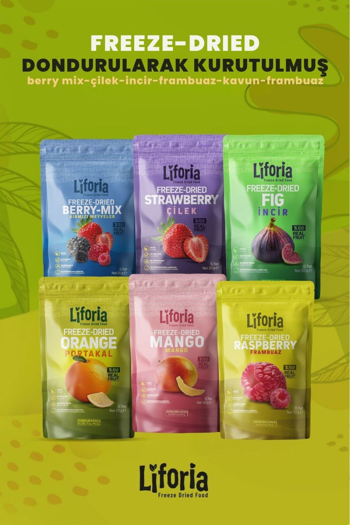 6’lı Dondurulmuş Meyve - Sağlıklı Atıştırmalık - Çilek İncir Frambuaz Mango Portakal Berry Mix