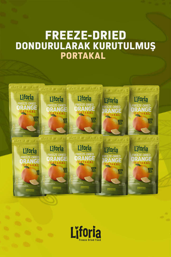 Freeze Dried Ince Dilim Portakal- Dondurularak Kurutulmuş Meyve-freeze Dry Kuru Meyve 20gr-10lu
