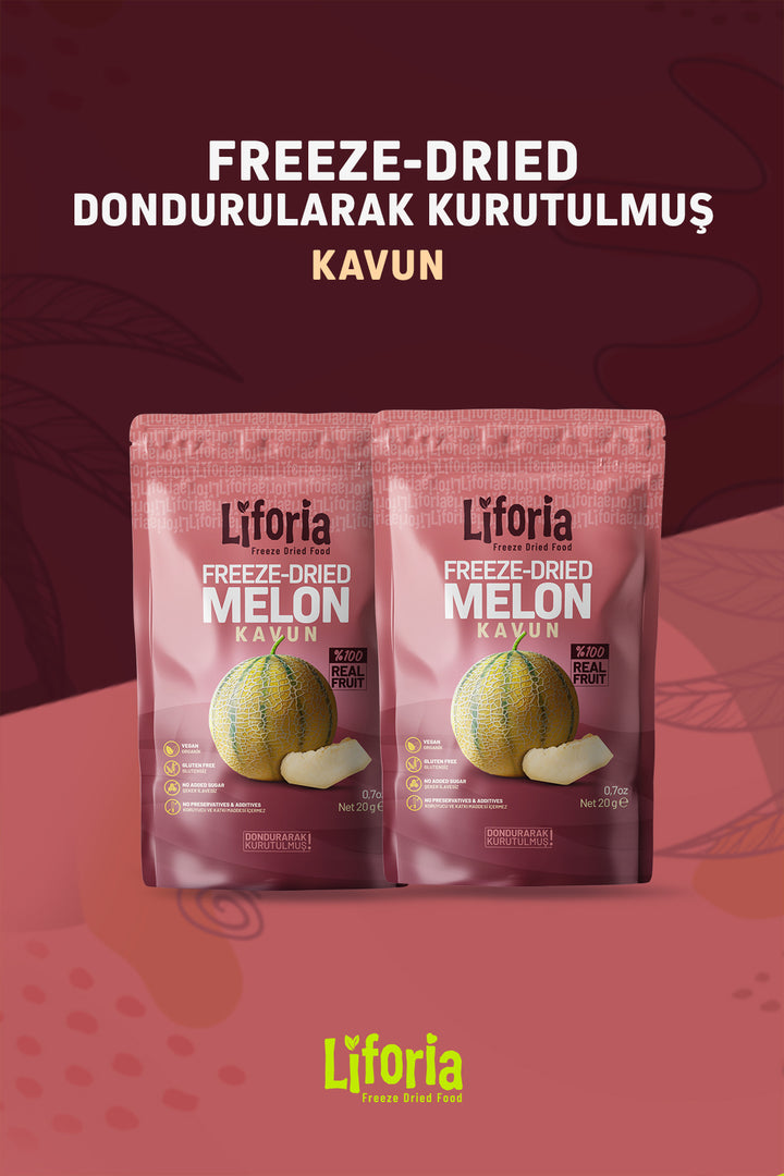 Freeze Dried Ince Dilim Kavun - Dondurularak Kurutulmuş Meyve - Freeze Dry Kuru Meyve 20gr - 2li