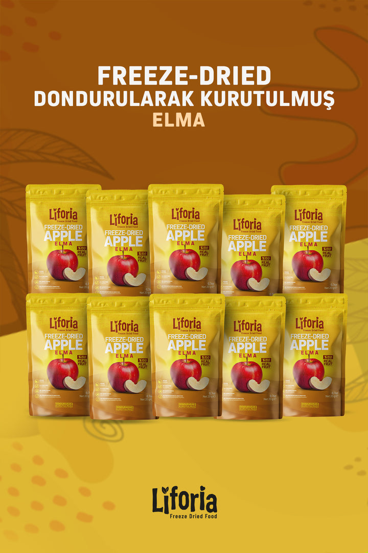 Freeze Dried Ince Dilim Elma- Dondurularak Kurutulmuş Meyve-freeze Dry Kuru Meyve 20gr-10lu