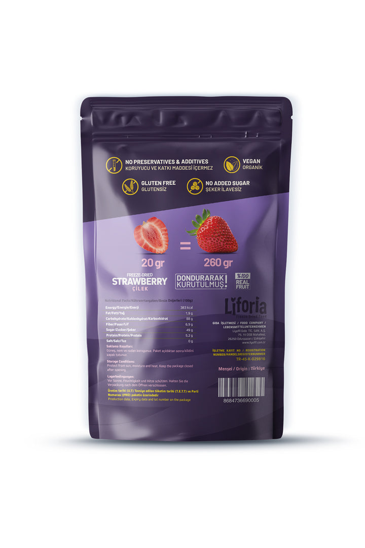 Freeze Dried Ince Dilim Çilek- Dondurularak Kurutulmuş Meyve-freeze Dry Kuru Meyve 20gr