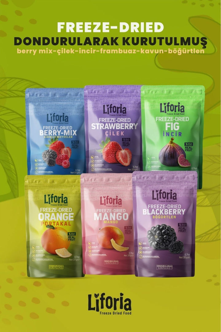 6’lı Dondurulmuş Meyve - Sağlıklı Atıştırmalık - Çilek Portakal İncir Mango Böğürtlen Berry Mix