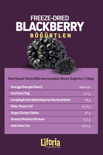Freeze Dried Tane Böğürtlen - Dondurularak Kurutulmuş Meyve - Freeze Dry Kuru Meyve 20gr - 3lü