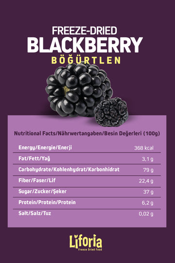 Freeze Dried Tane Böğürtlen - Dondurularak Kurutulmuş Meyve - Freeze Dry Kuru Meyve 20gr - 6lı