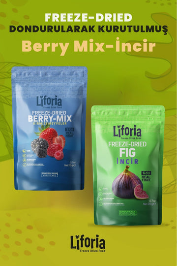 2’li Dondurularak Kurutulmuş Kuru Meyve - Sağlıklı Atıştırmalık - Berry Mix Ve İncir Kurusu