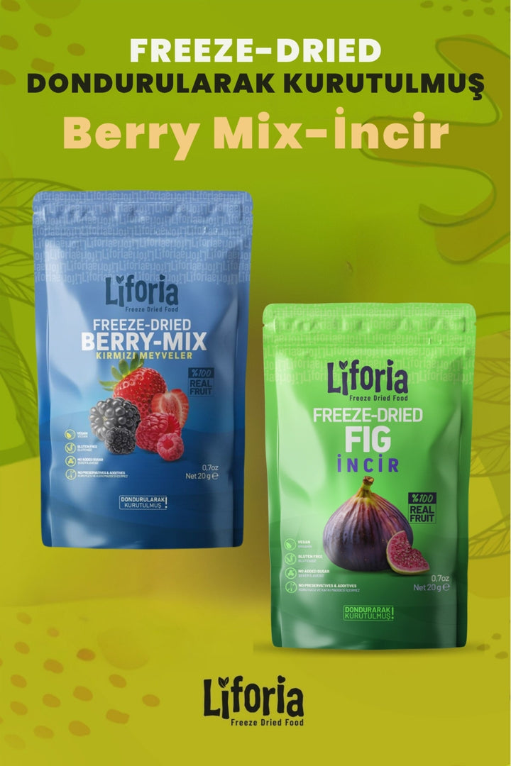 2’li Dondurularak Kurutulmuş Kuru Meyve - Sağlıklı Atıştırmalık - Berry Mix Ve İncir Kurusu