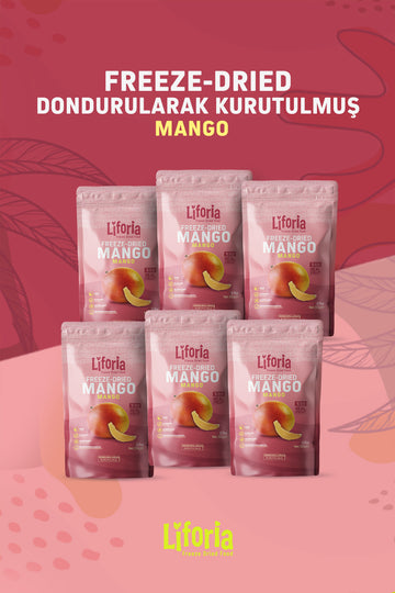 Freeze Dried Ince Dilim Mango - Dondurularak Kurutulmuş Meyve - Freeze Dry Kuru Meyve 20gr - 6lı