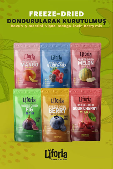 6’lı Dondurulmuş Meyve - Sağlıklı Atıştırmalık - Mango Vişne İncir Yaban Mersini Berry Mix Kavun