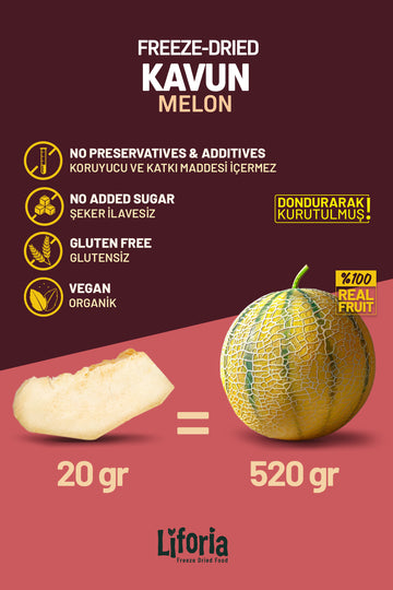 2’li Dondurularak Kurutulmuş Kuru Meyve - Sağlıklı Atıştırmalık - Kavun Ve Muz Kurusu Freeze Dried