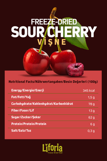 Freeze Dried Tane Vişne- Dondurularak Kurutulmuş Meyve-freeze Dry Kuru Meyve 20gr