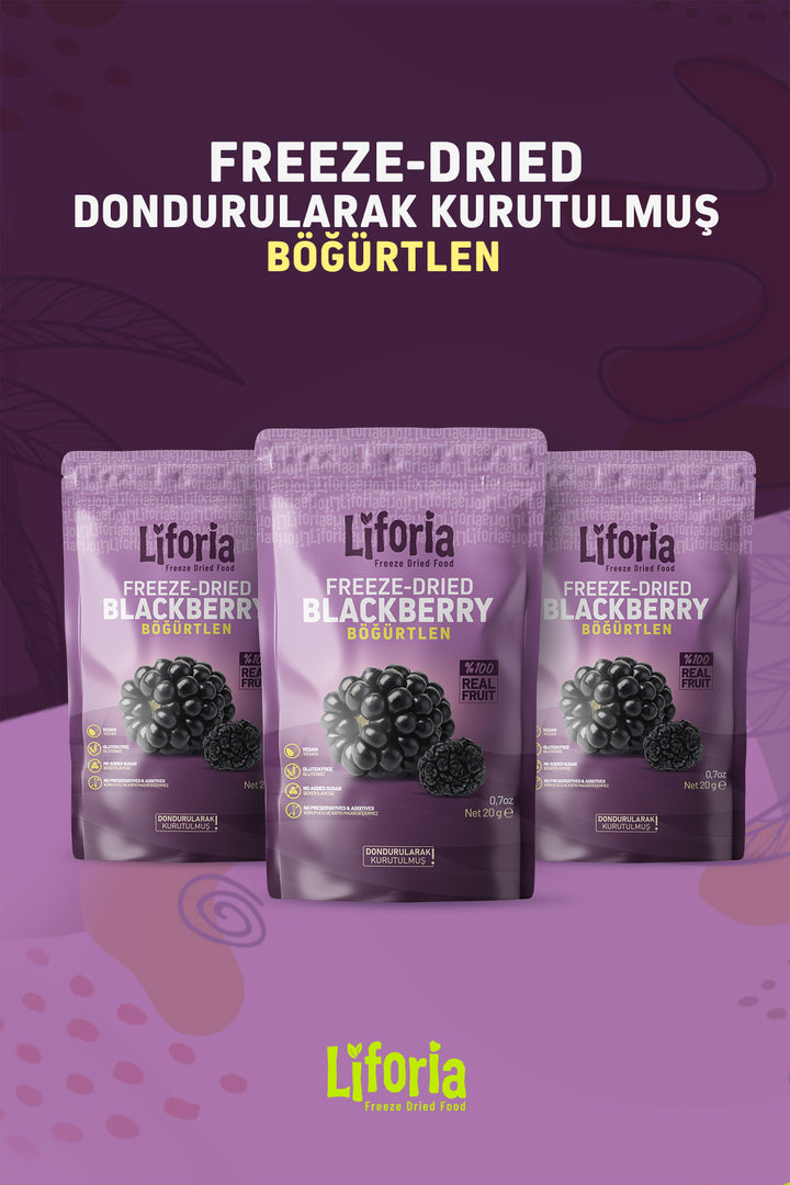 Freeze Dried Tane Böğürtlen - Dondurularak Kurutulmuş Meyve - Freeze Dry Kuru Meyve 20gr - 3lü