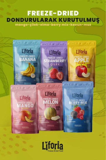 6’lı Dondurulmuş Meyve - Sağlıklı Atıştırmalık - Muz Elma Çilek Mango Berry Mix Kavun