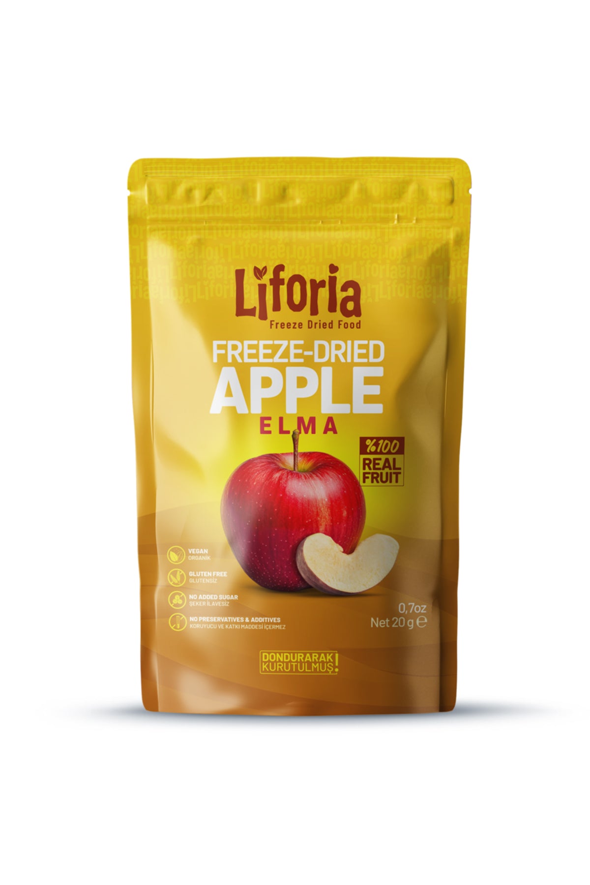 Freeze Dried Ince Dilim Elma - Dondurularak Kurutulmuş Meyve - Freeze Dry Kuru Meyve 20gr - 2li