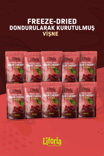 Freeze Dried Tane Vişne- Dondurularak Kurutulmuş Meyve-freeze Dry Kuru Meyve 20gr-10lu