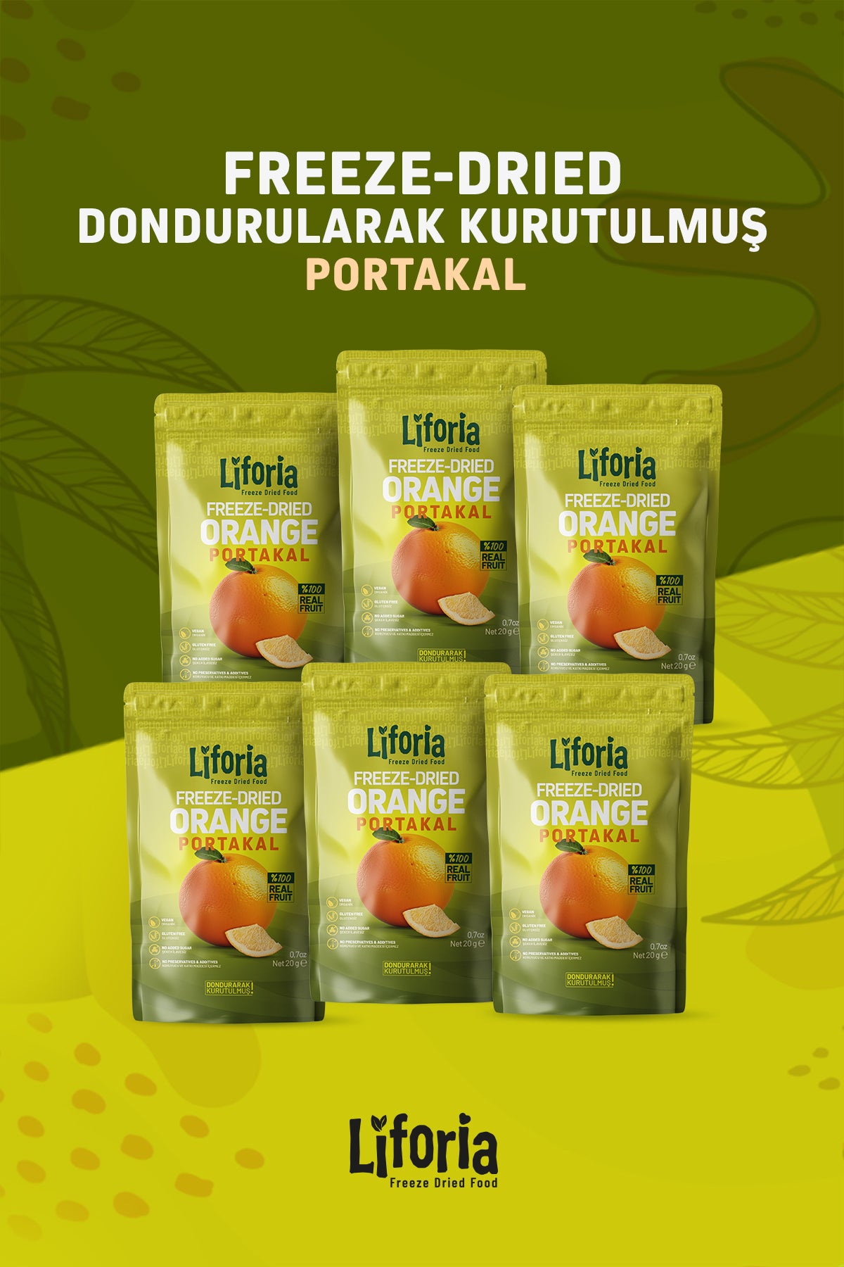 Freeze Dried Ince Dilim Portakal- Dondurularak Kurutulmuş Meyve-freeze Dry Kuru Meyve 20gr-6lı