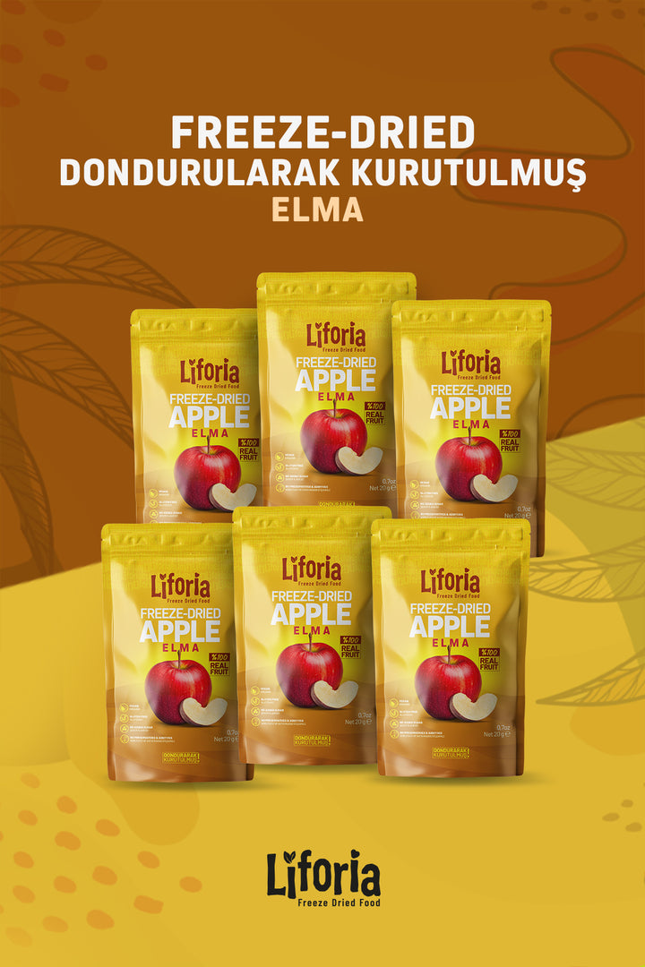Freeze Dried Ince Dilim Elma- Dondurularak Kurutulmuş Meyve-freeze Dry Kuru Meyve 20gr-6lı