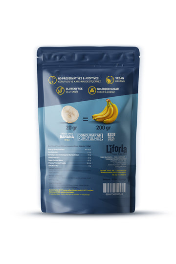 Freeze Dried Ince Dilim Muz- Dondurularak Kurutulmuş Meyve-freeze Dry Kuru Meyve 20gr