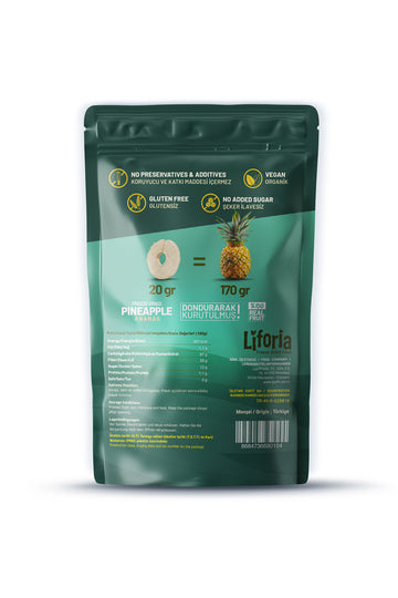 Freeze Dried Ince Dilim Ananas- Dondurularak Kurutulmuş Meyve-freeze Dry Kuru Meyve 20gr-10lu