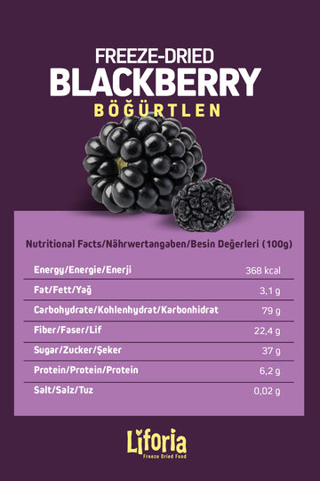 Freeze Dried Tane Böğürtlen - Dondurularak Kurutulmuş Meyve - Freeze Dry kuru Meyve 20gr