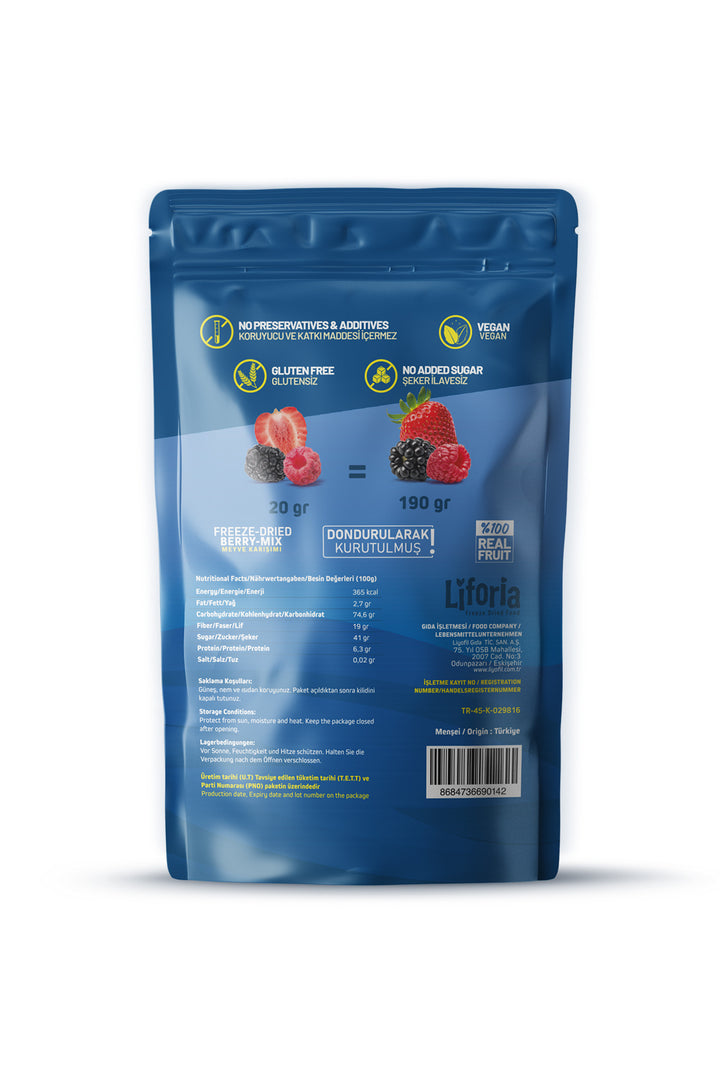 Freeze Dried Berry Mix - Dondurularak Kurutulmuş Meyve - Freeze Dry Kuru Meyve 20gr