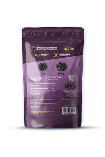 Freeze Dried Tane Böğürtlen - Dondurularak Kurutulmuş Meyve - Freeze Dry Kuru Meyve 20gr - 6lı