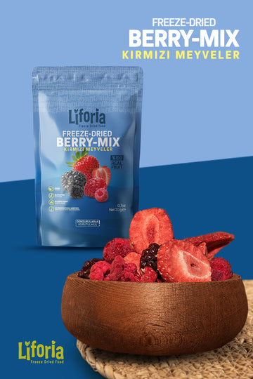2’li Dondurularak Kurutulmuş Kuru Meyve - Sağlıklı Atıştırmalık - Çilek Ve Berry Mix Kurusu