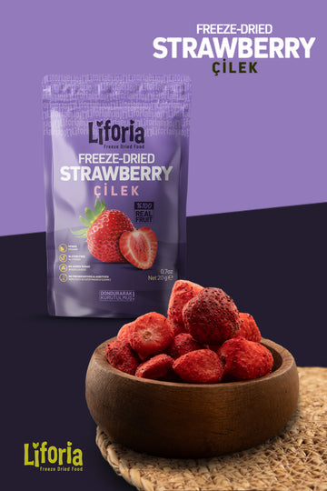 2’li Dondurularak Kurutulmuş Kuru Meyve - Sağlıklı Atıştırmalık - Çilek Ve Elma Kurusu Freeze Dried