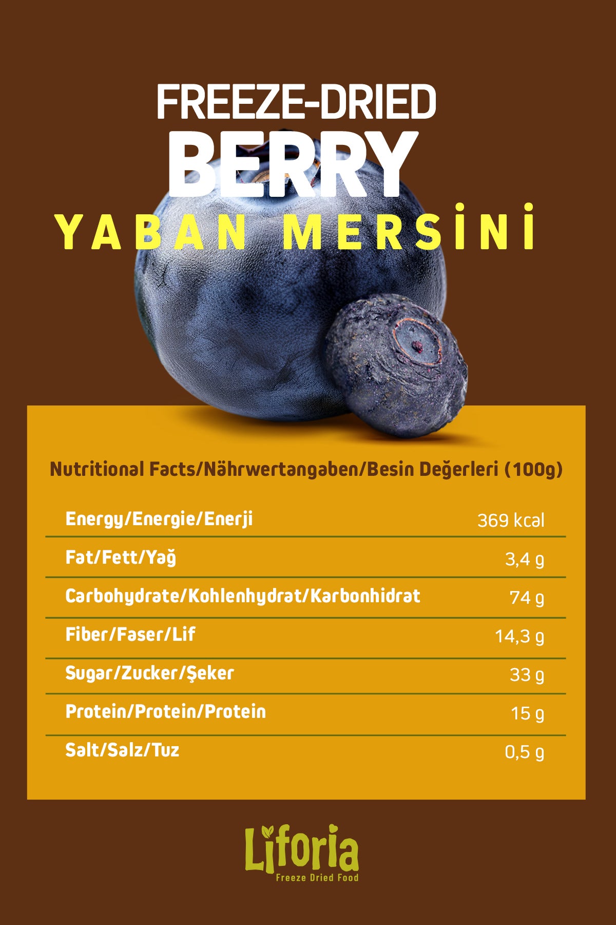 Freeze Dried Tane Yaban Mersini- Dondurularak Kurutulmuş Meyve-freeze Dry Kuru Meyve 20gr