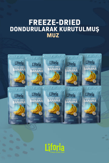 Freeze Dried Ince Dilim Muz- Dondurularak Kurutulmuş Meyve-freeze Dry Kuru Meyve 20gr-10lu